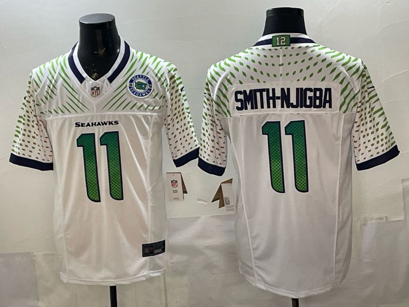 Men Seattle Seahawks #11 Smith-Njigba White 5th generations 2026 Nike Limited NFL Jersey style 002->seattle seahawks->NFL Jersey